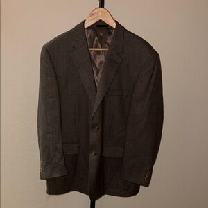 Andrew Fezza Cary 100% Worsted Wool Sport Tweed Blazer Brown Blue Mens Size 42S